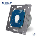 Fabricante Livolo EU Estándar 1 Cuadrícula Control de 2 vías Luz de pared Pantalla táctil Interruptor eléctrico LED Sin panel de vidrio VL-C701S